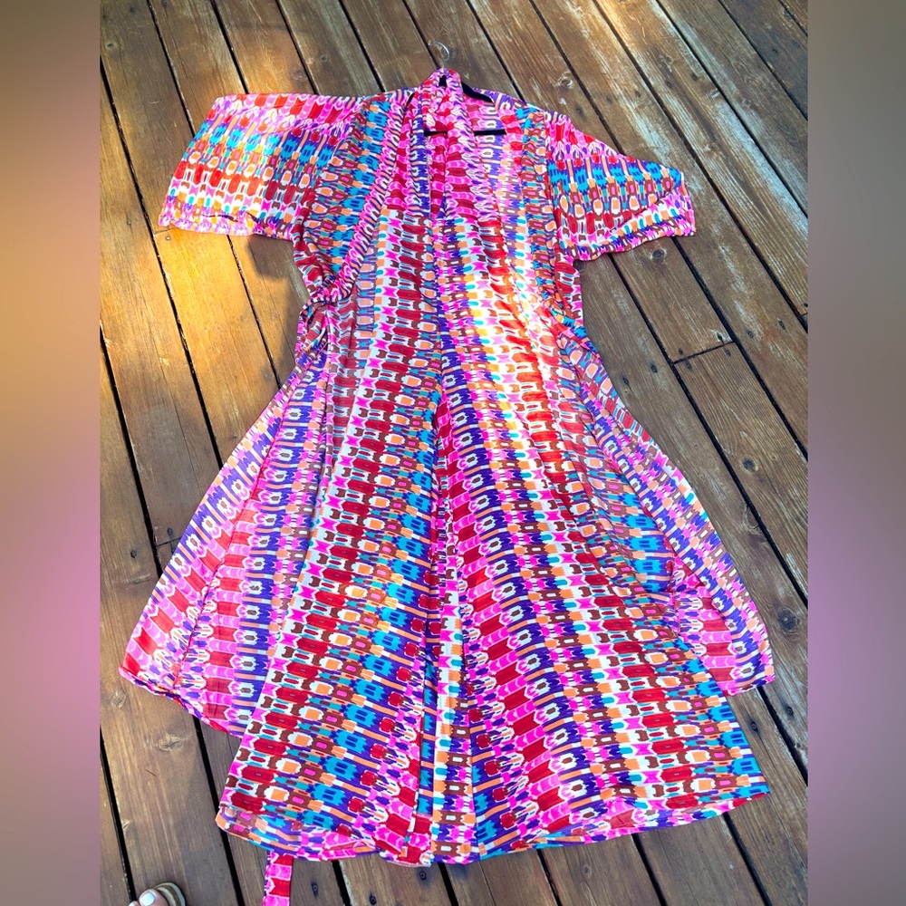 Vintage Multicolor Halter Jumpsuit with Wide Legs - Picture 8 of 15